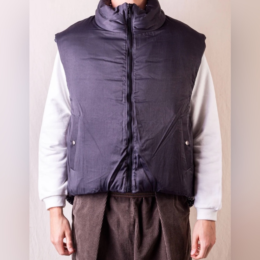 Kapital Bandana Paisley Print Reversible Nylon Keel Weaving Puffer Vest Size 1 - Picture 3 of 14